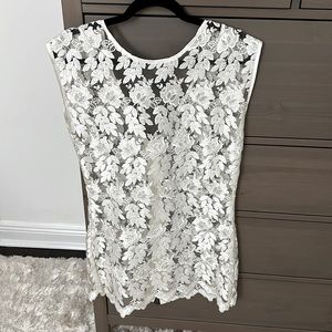 Stunning VINTAGE white lace tunic dress size 4